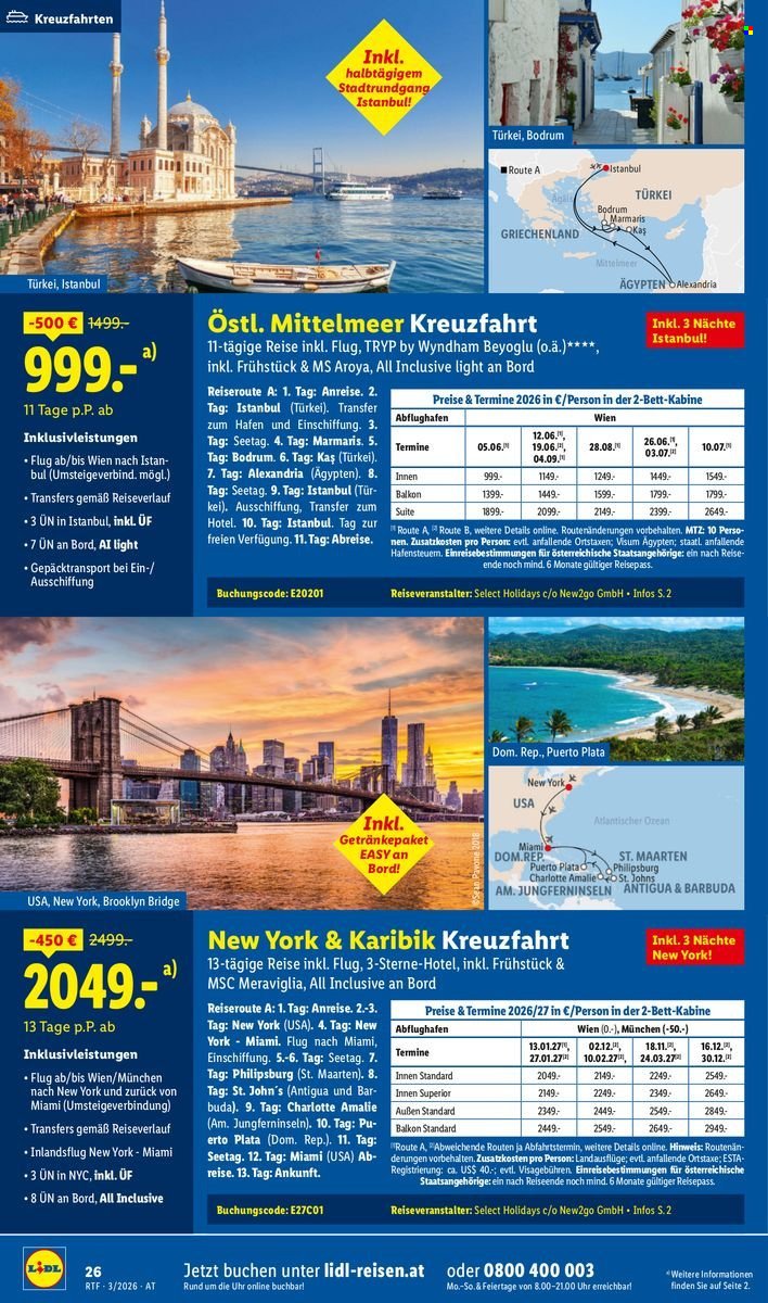 LIDL Flugblatt - Reisen - März/April Reise-Highlights