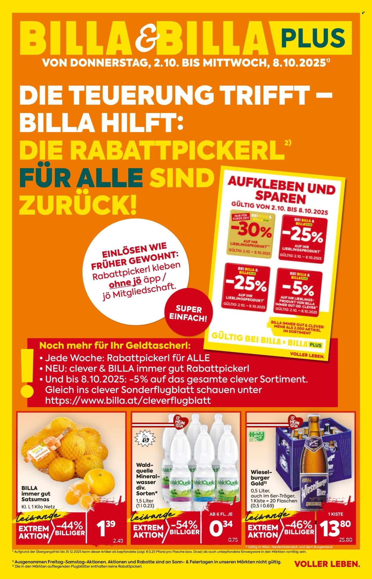 BILLA Flugblatt - Ab Donnerstag, 2.10.2025 (2025-10-02 - 2025-10-08) | 1