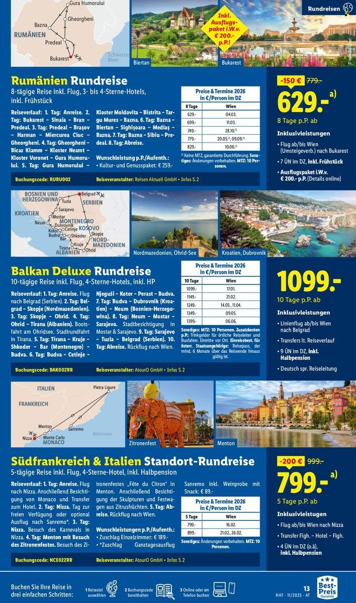 LIDL Flugblatt - Reisen - November Reise-Highlights (2025-10-29 - 2025-11-30) | 13
