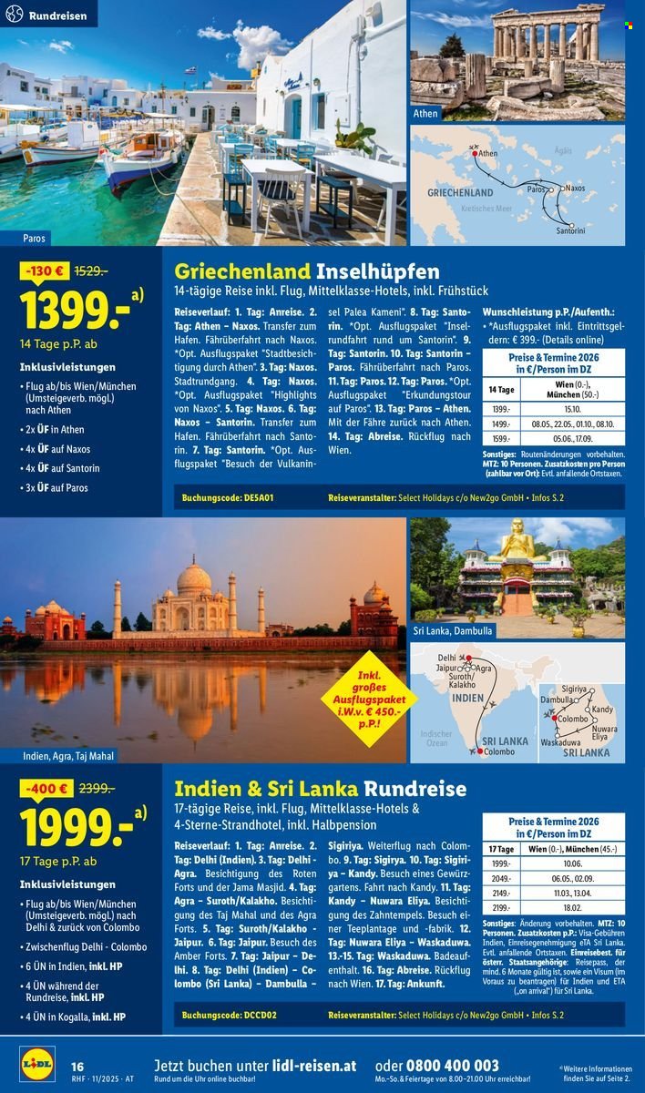 LIDL Flugblatt - Reisen - November Reise-Highlights (2025-10-29 - 2025-11-30) | 16