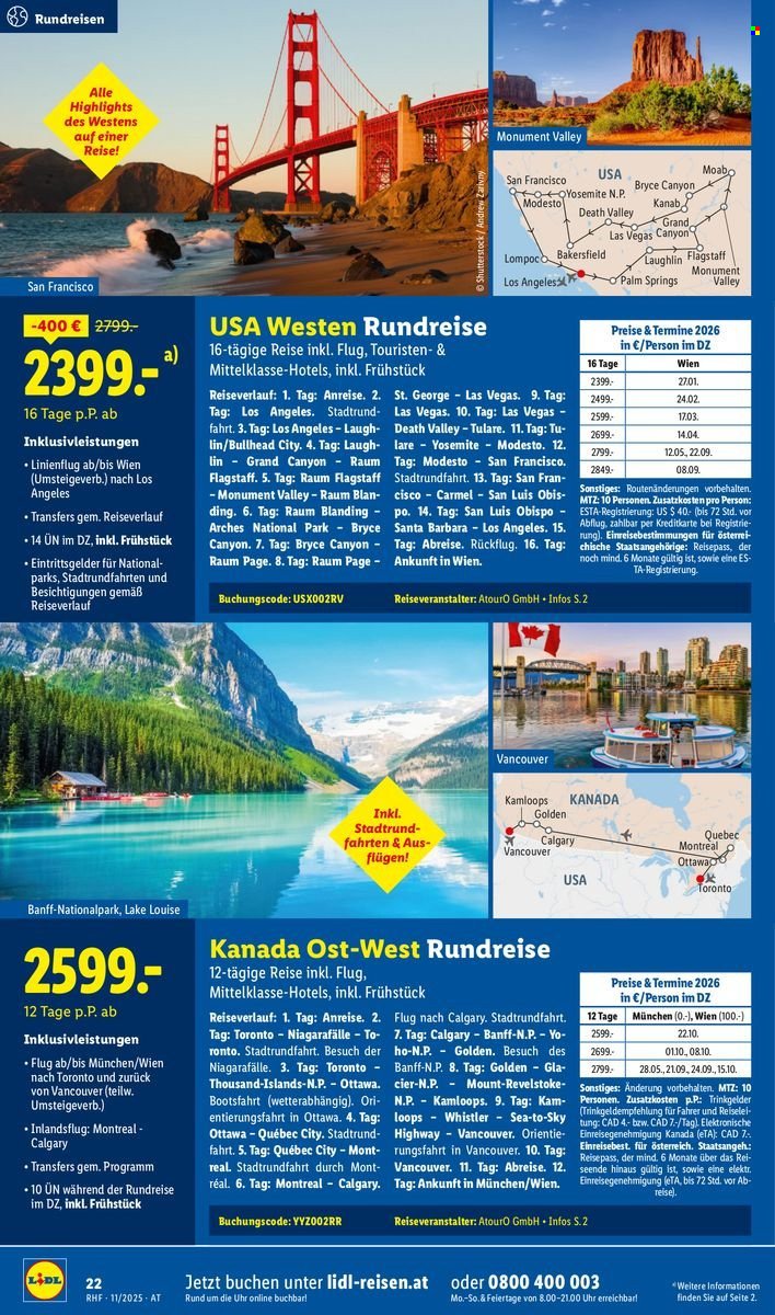LIDL Flugblatt - Reisen - November Reise-Highlights (2025-10-29 - 2025-11-30) | 22