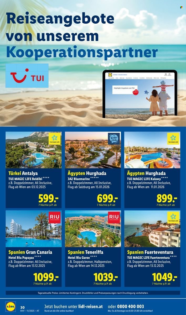 LIDL Flugblatt - Reisen - November Reise-Highlights (2025-10-29 - 2025-11-30) | 30