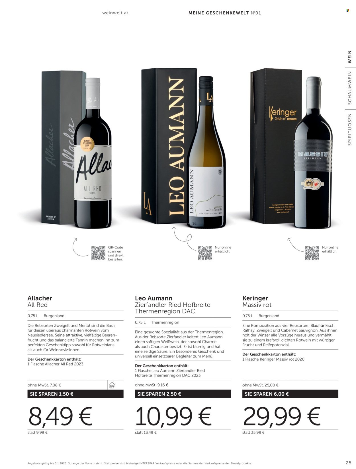 INTERSPAR Flugblatt - Weinwelt Geschenkewelt 2025 (2025-10-08 - 2026-01-03)