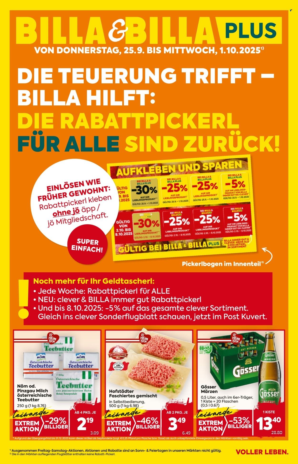 BILLA Flugblatt - Ab Donnerstag, 25.9.2025 (2025-09-25 - 2025-10-01) | 1