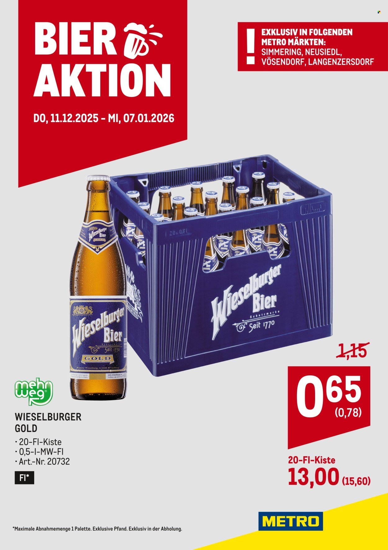 METRO Flugblatt - Wieselburger Bieraktion (2025-12-11 - 2026-01-07) | 1