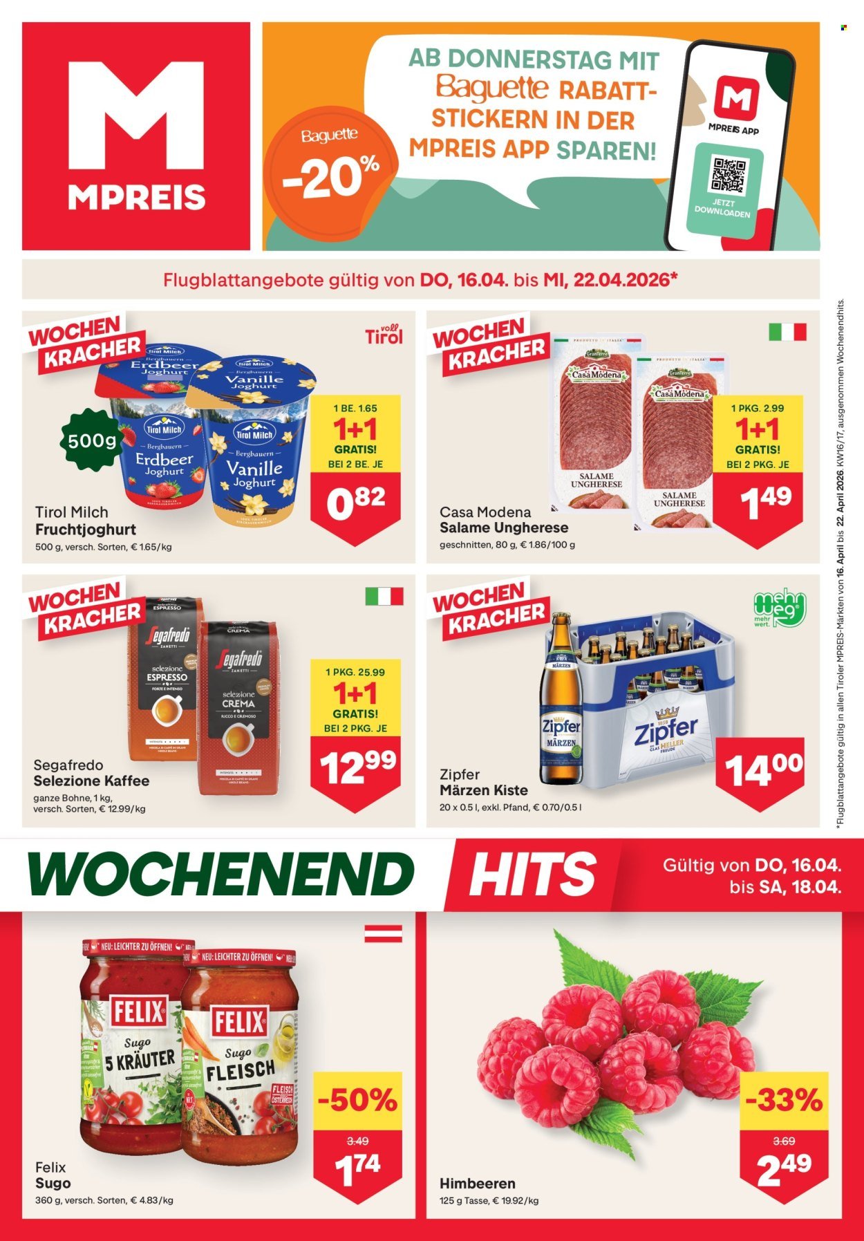 MPREIS Flugblatt - Ab Donnerstag, 16.4.2026 (2026-04-16 - 2026-04-22) | 1