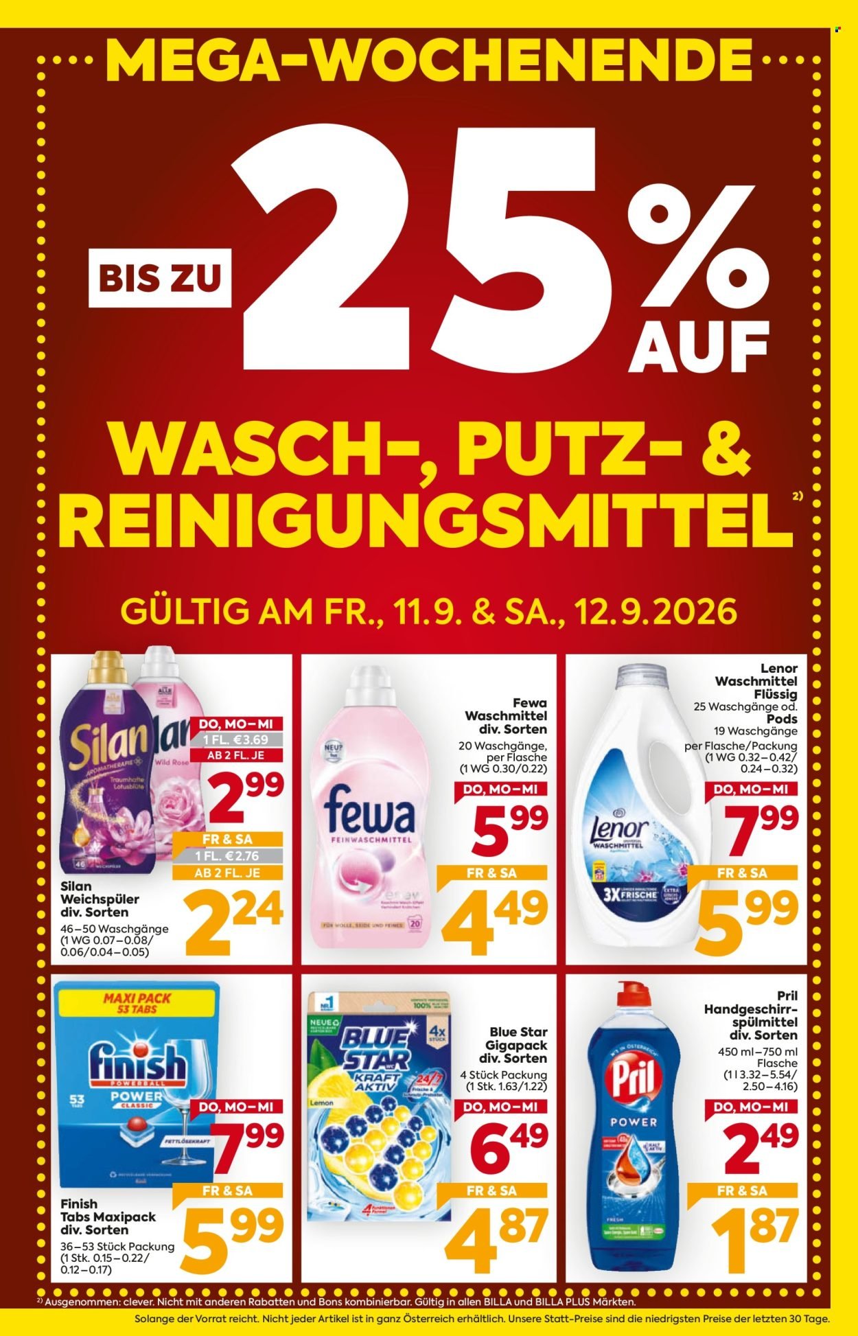 BILLA Flugblatt - Ab Donnerstag, 10.9.2026