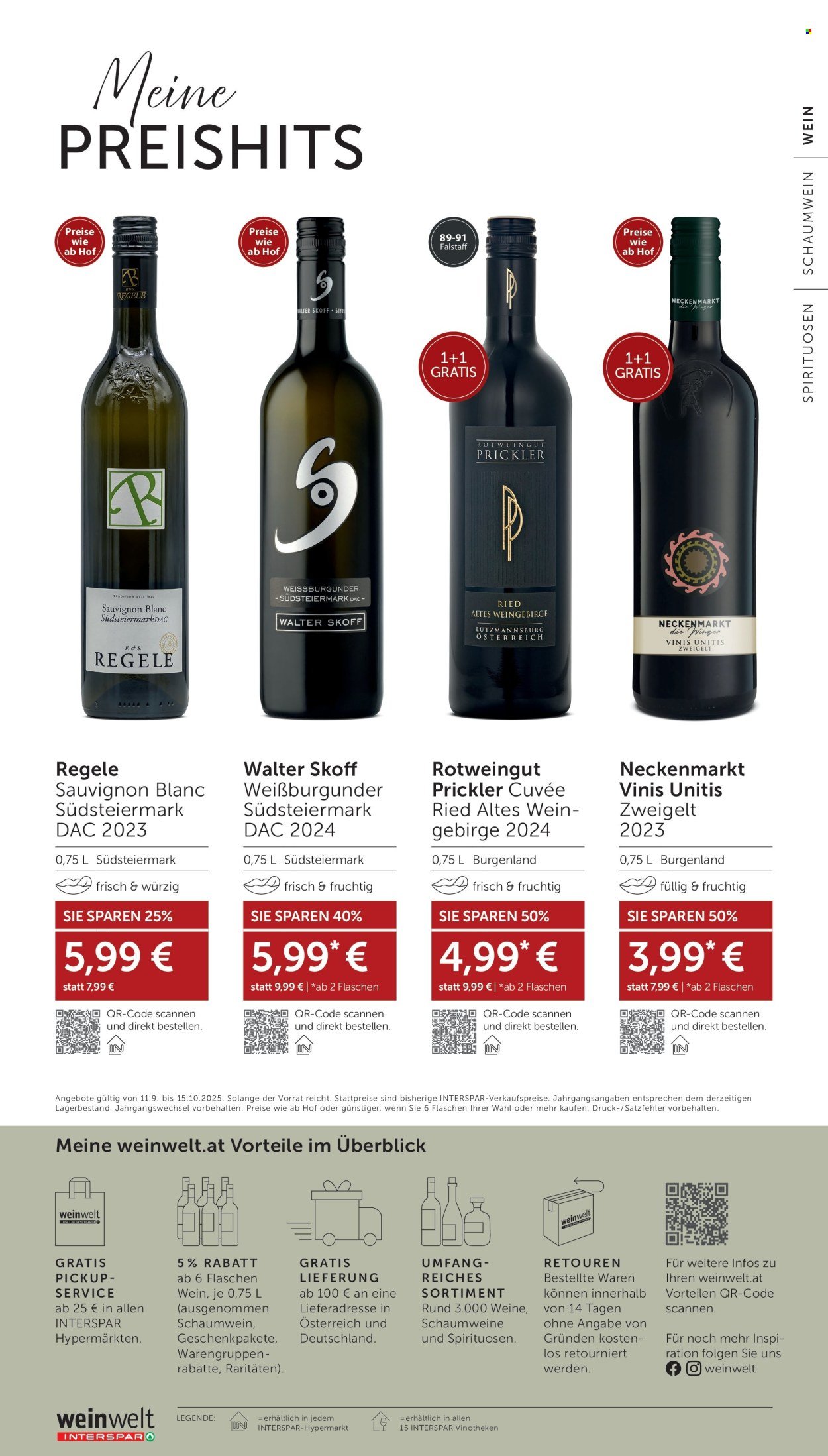 INTERSPAR Flugblatt - Weinwelt Bestseller 10/2025 (2025-09-11 - 2025-10-15)