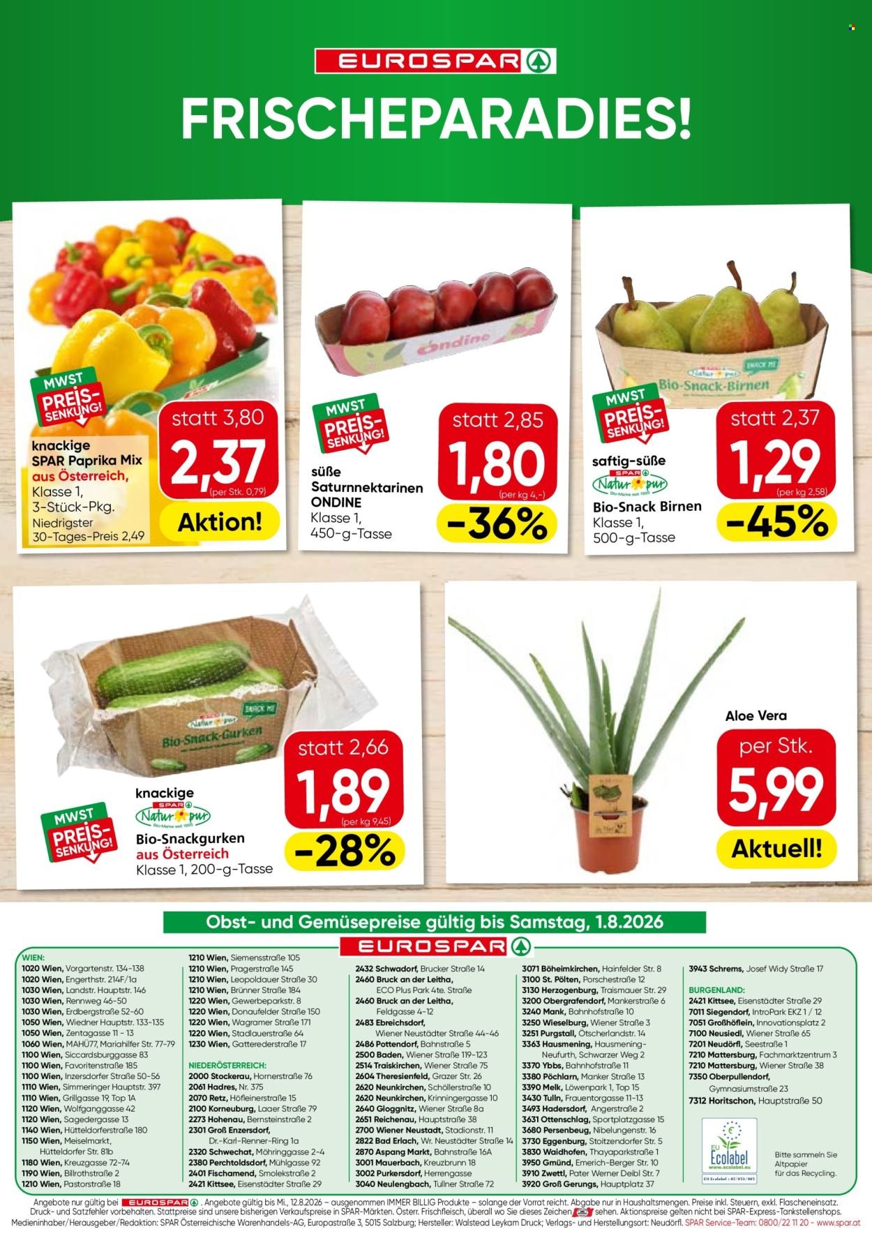EUROSPAR Flugblatt - Ab Donnerstag, 30.7.2026