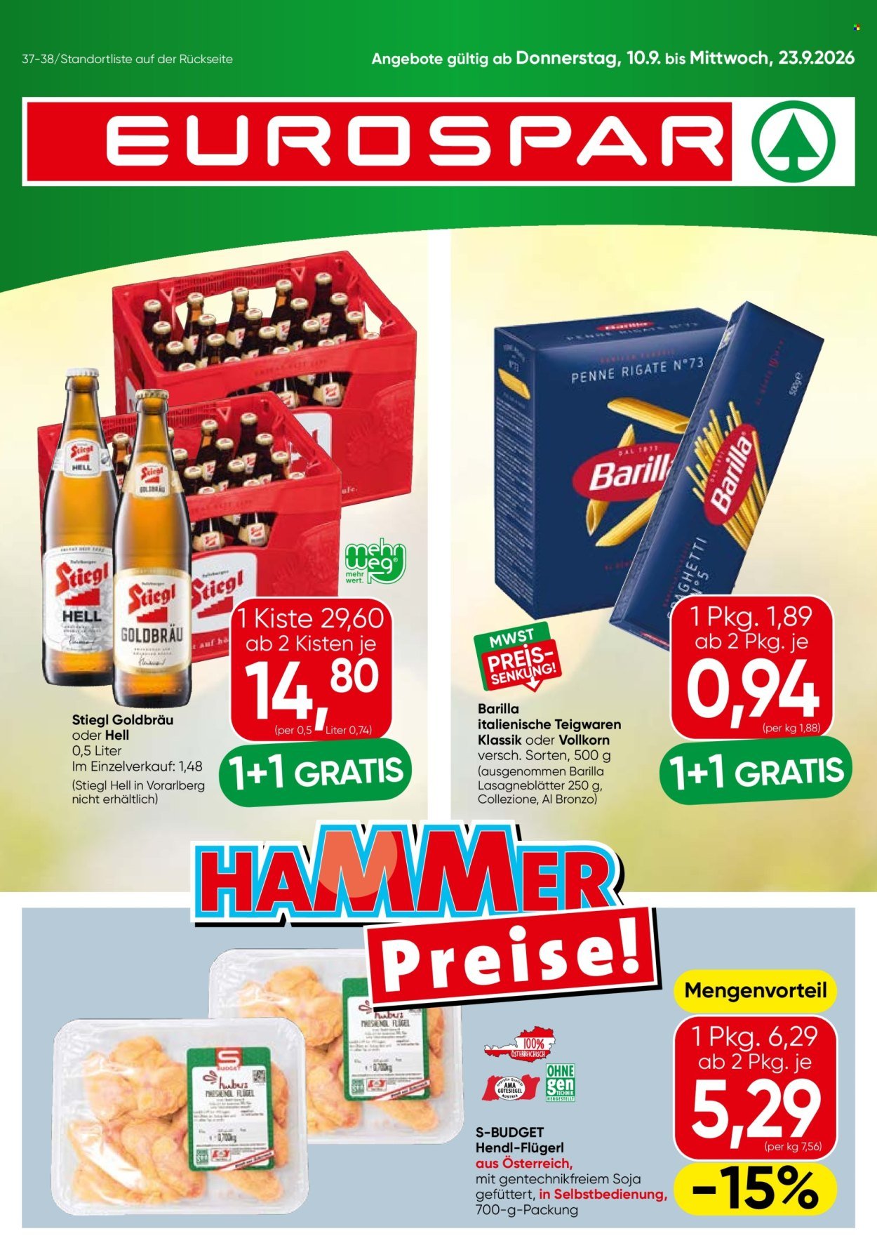 EUROSPAR Flugblatt - Ab Donnerstag, 10.9.2026