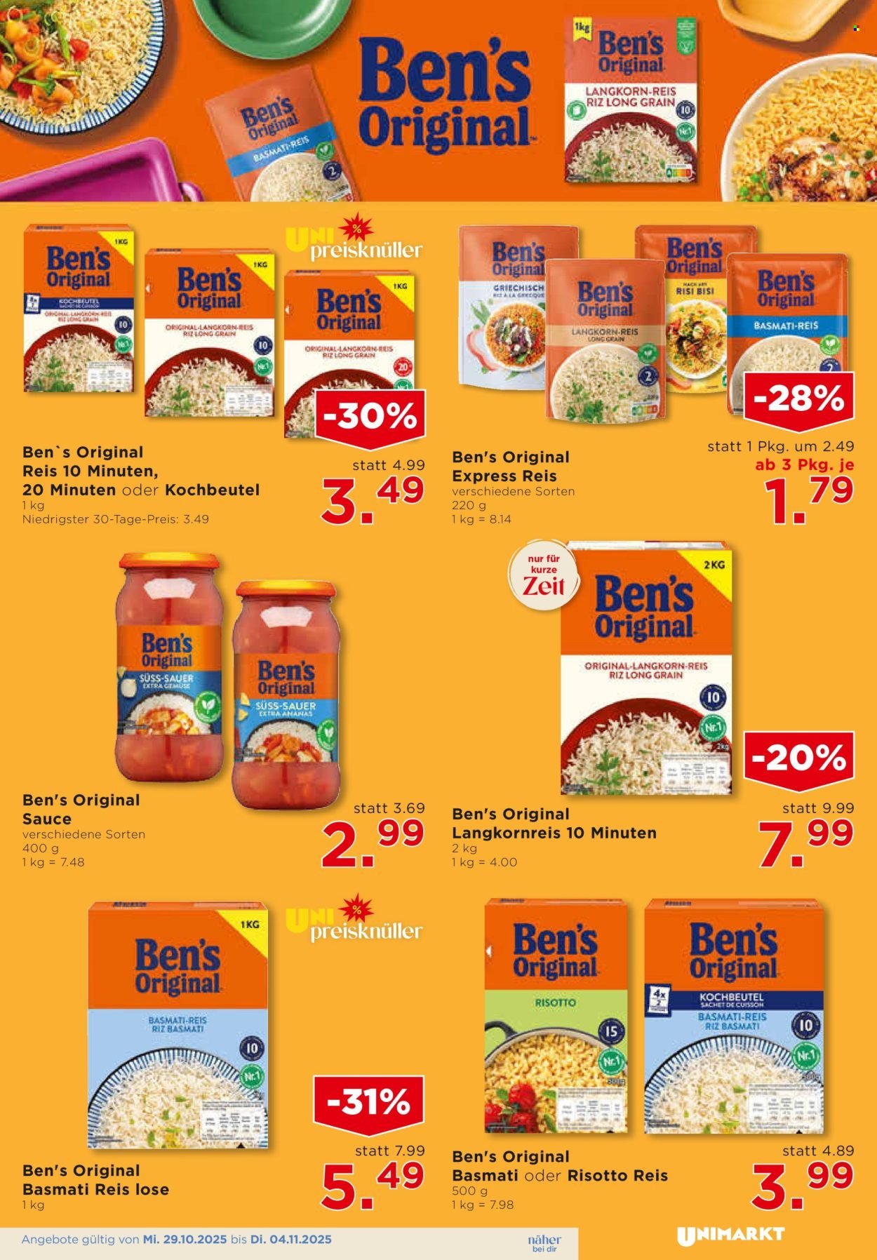 UNIMARKT Flugblatt - Ab Mittwoch, 29.10.2025 (2025-10-29 - 2025-11-04)
