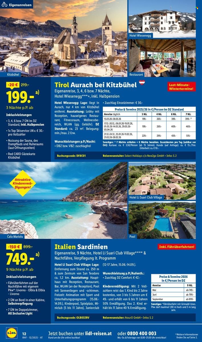 LIDL Flugblatt - Reisen - Dezember Reise-Highlights