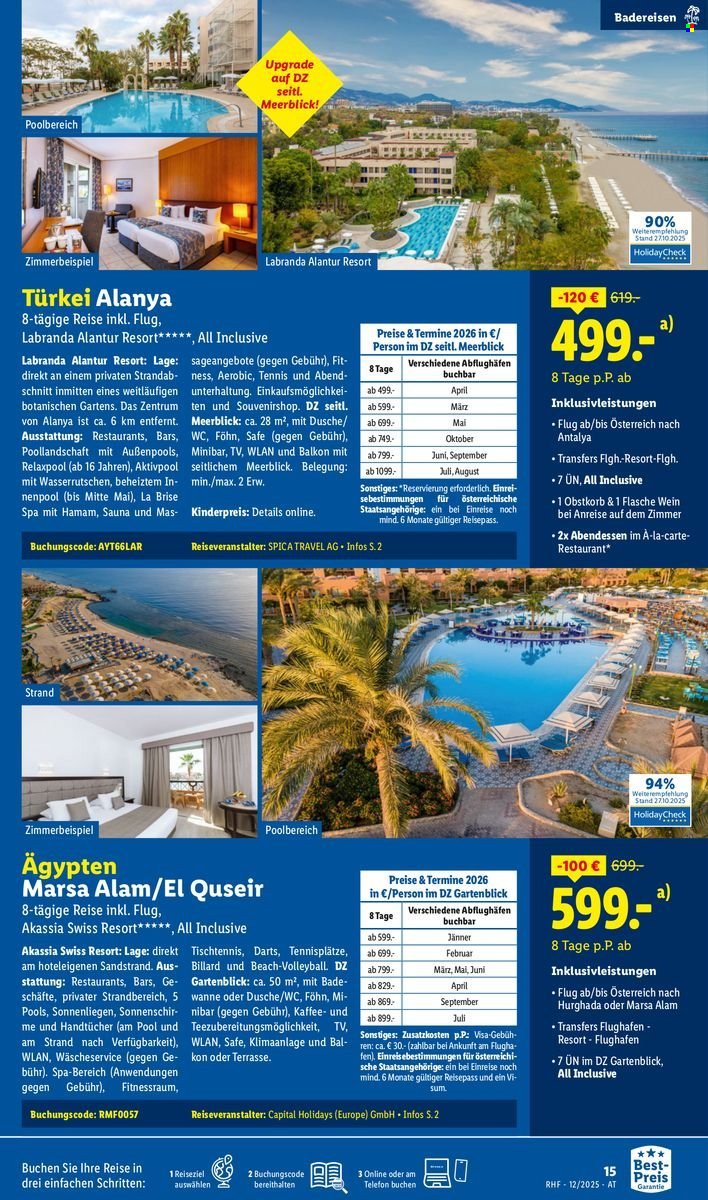 LIDL Flugblatt - Reisen - Dezember Reise-Highlights
