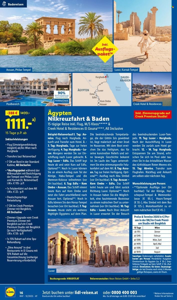 LIDL Flugblatt - Reisen - Dezember Reise-Highlights