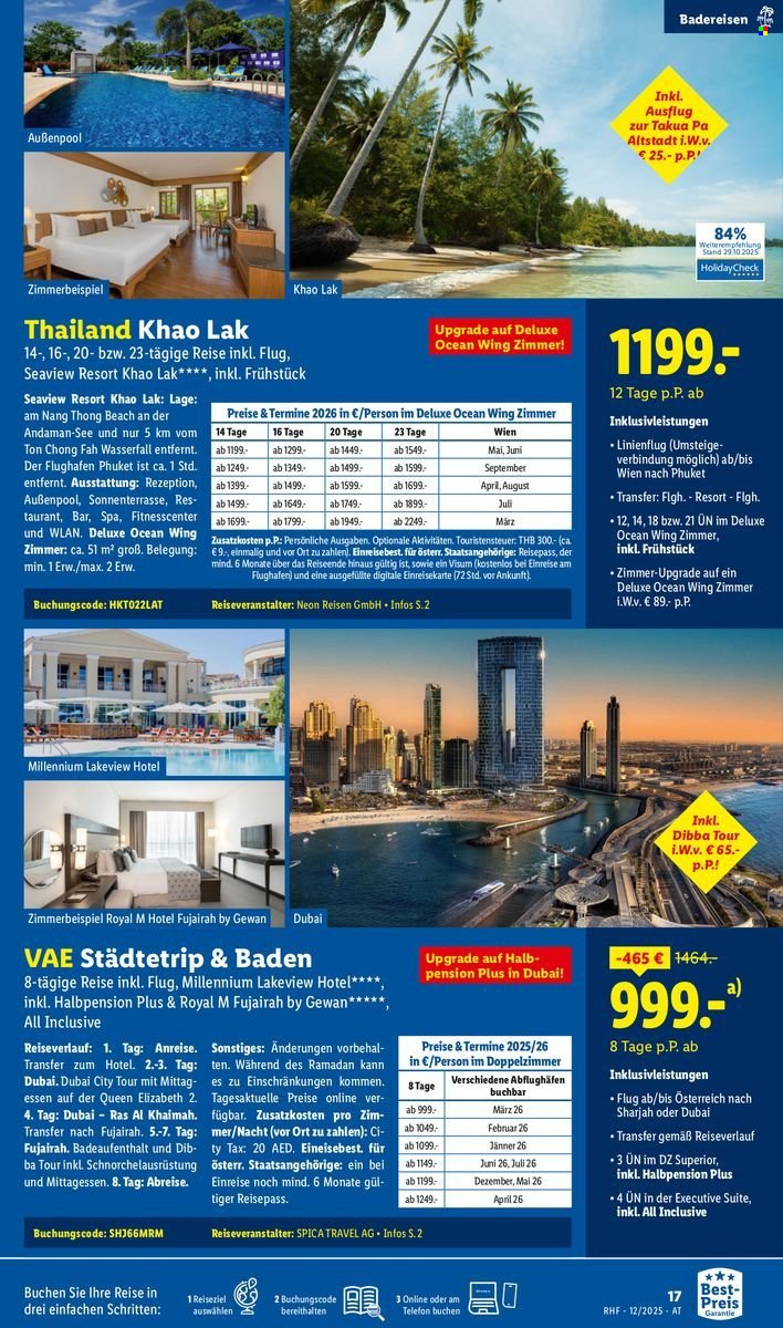 LIDL Flugblatt - Reisen - Dezember Reise-Highlights