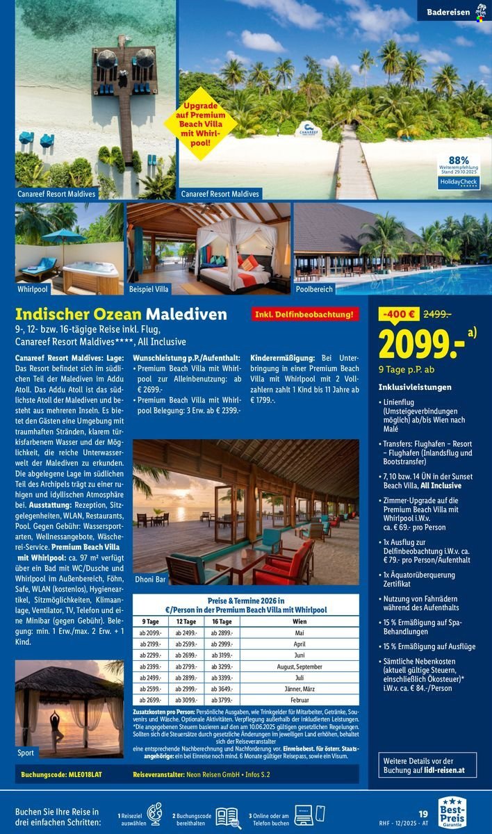 LIDL Flugblatt - Reisen - Dezember Reise-Highlights