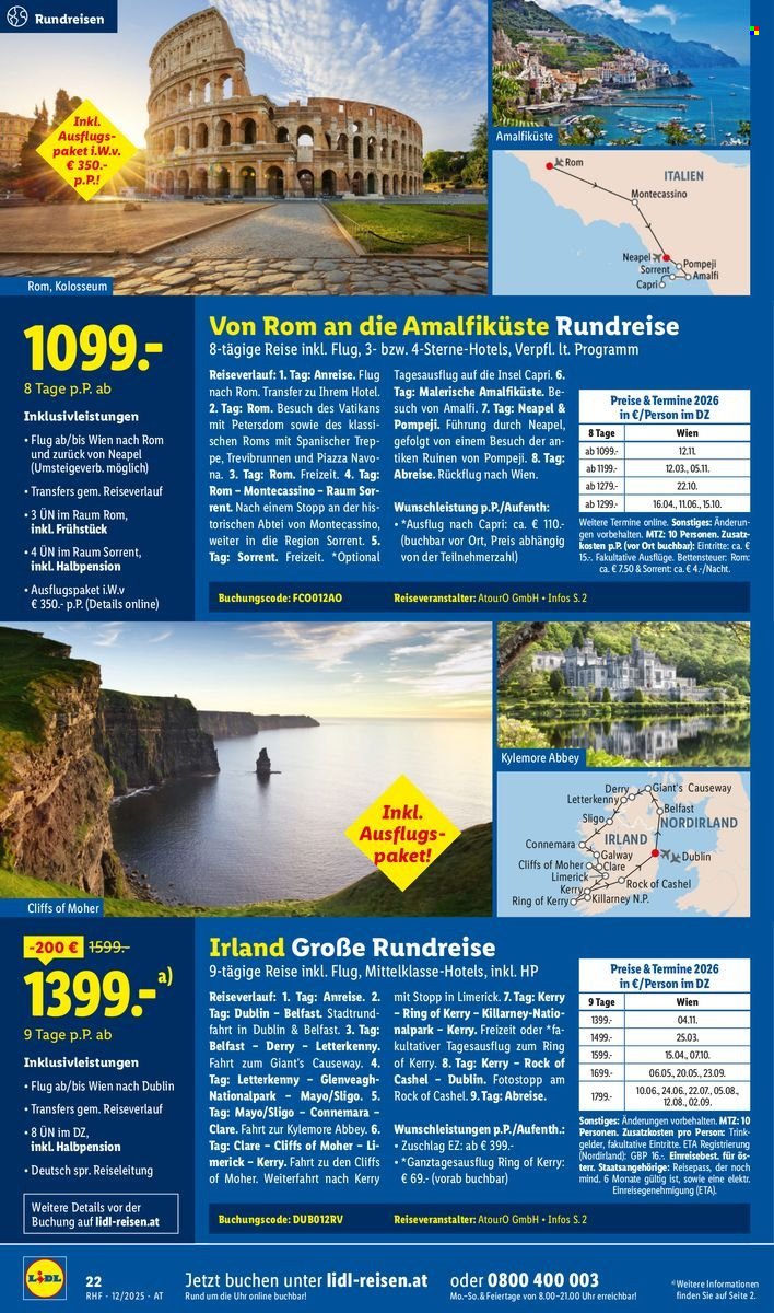 LIDL Flugblatt - Reisen - Dezember Reise-Highlights