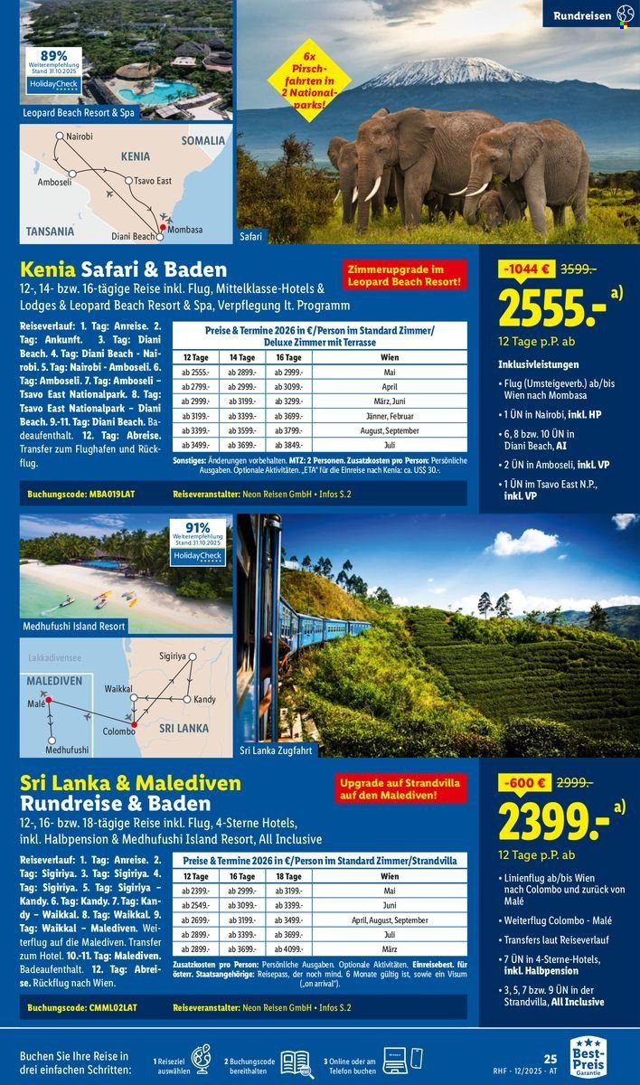 LIDL Flugblatt - Reisen - Dezember Reise-Highlights