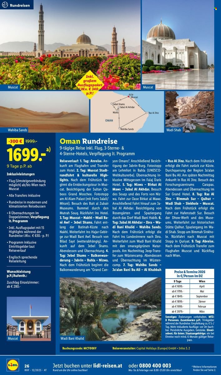 LIDL Flugblatt - Reisen - Dezember Reise-Highlights