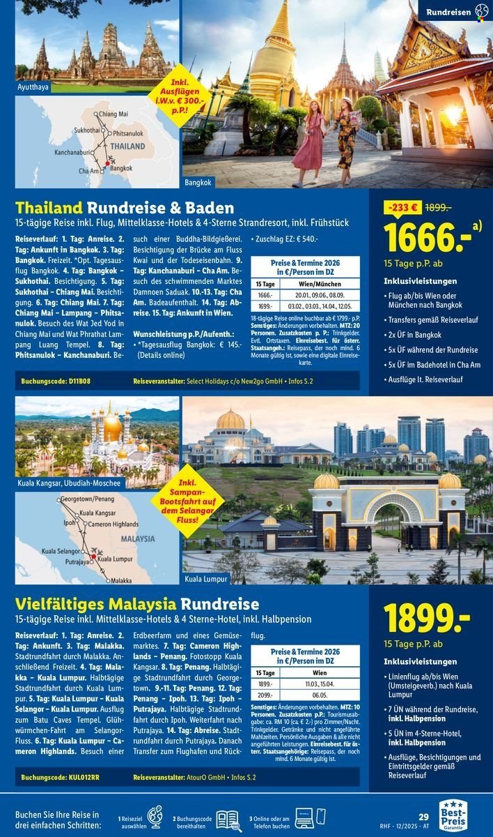 LIDL Flugblatt - Reisen - Dezember Reise-Highlights