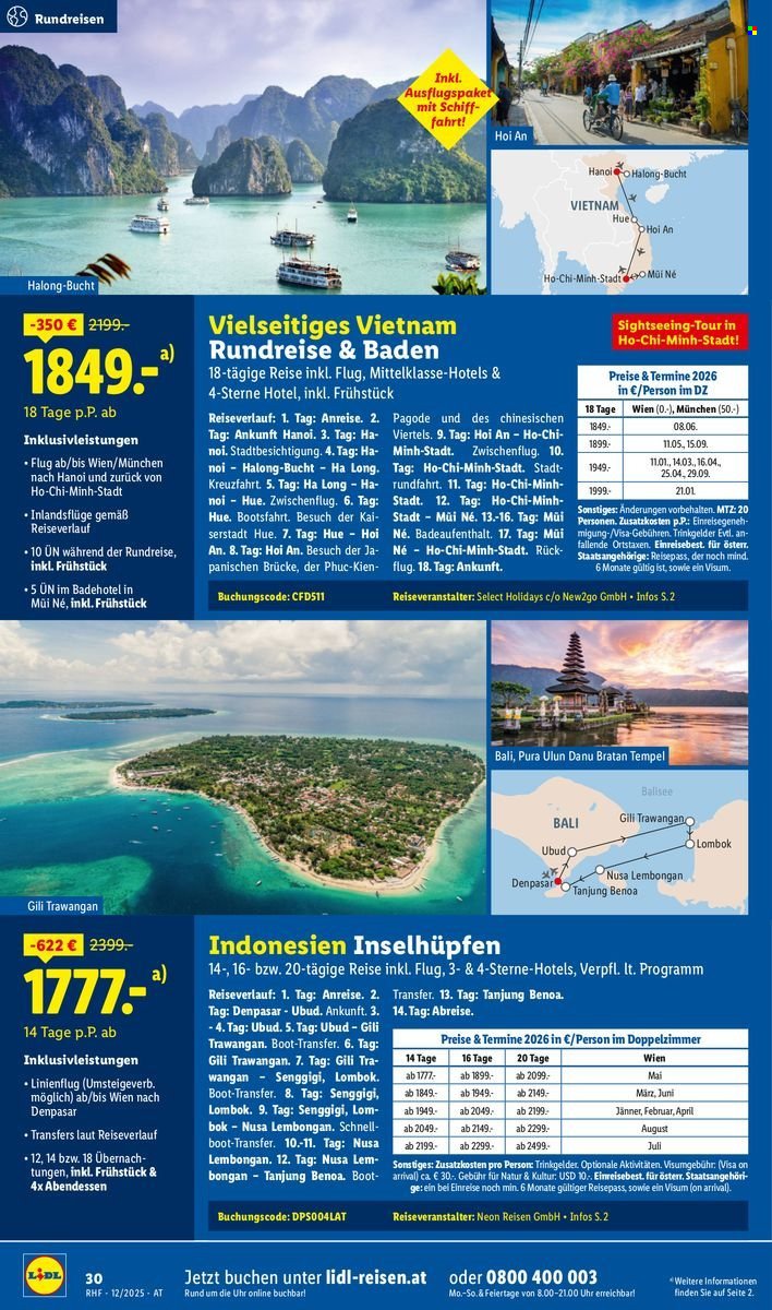 LIDL Flugblatt - Reisen - Dezember Reise-Highlights