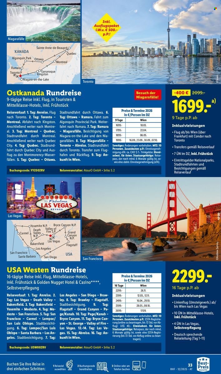 LIDL Flugblatt - Reisen - Dezember Reise-Highlights