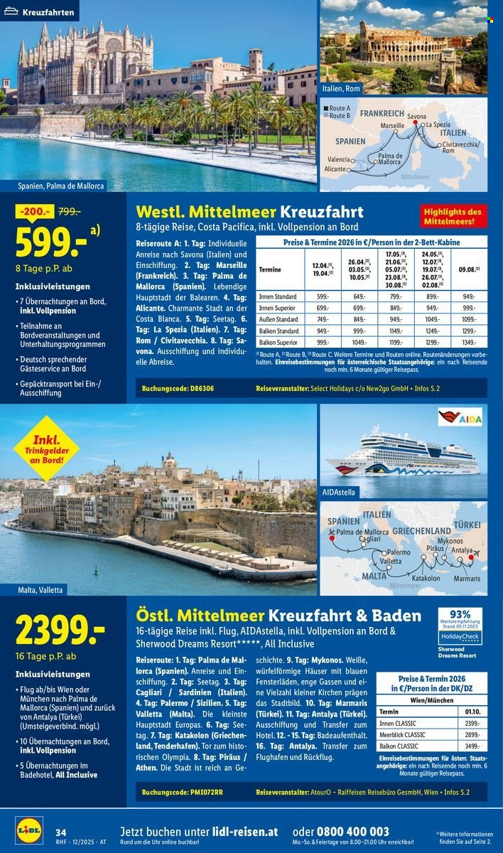 LIDL Flugblatt - Reisen - Dezember Reise-Highlights