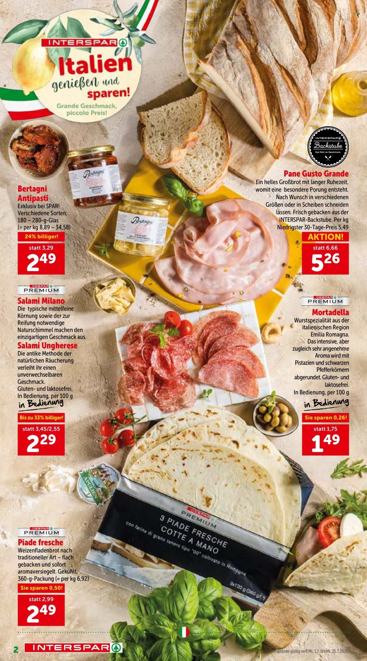 INTERSPAR Flugblatt - Sonderfolder Italien