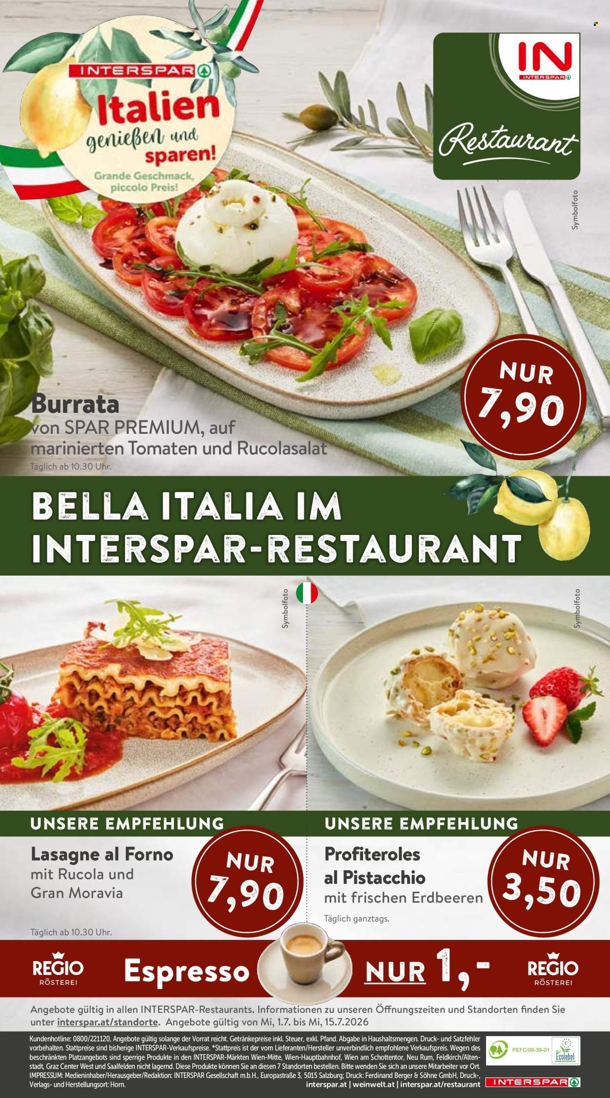 INTERSPAR Flugblatt - Sonderfolder Italien