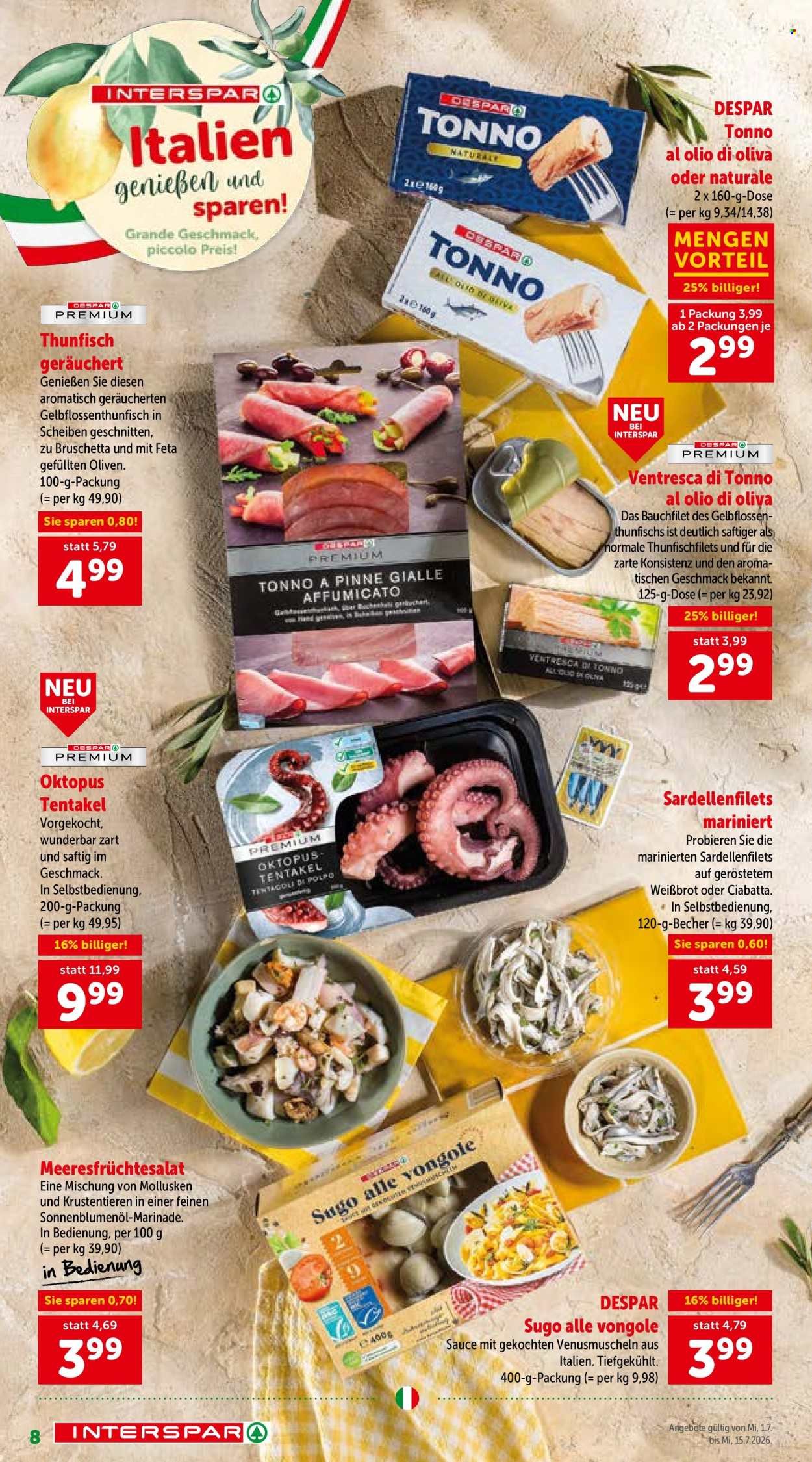 INTERSPAR Flugblatt - Sonderfolder Italien