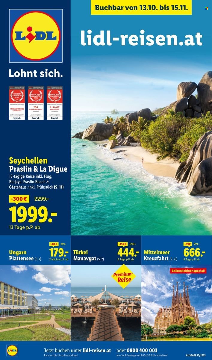 LIDL Flugblatt - Reisen - Oktober/November Reise-Highlights (2025-10-13 - 2025-11-15)