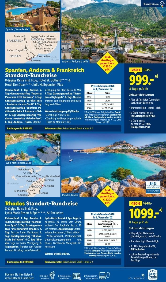 LIDL Flugblatt - Reisen - Oktober/November Reise-Highlights (2025-10-13 - 2025-11-15)