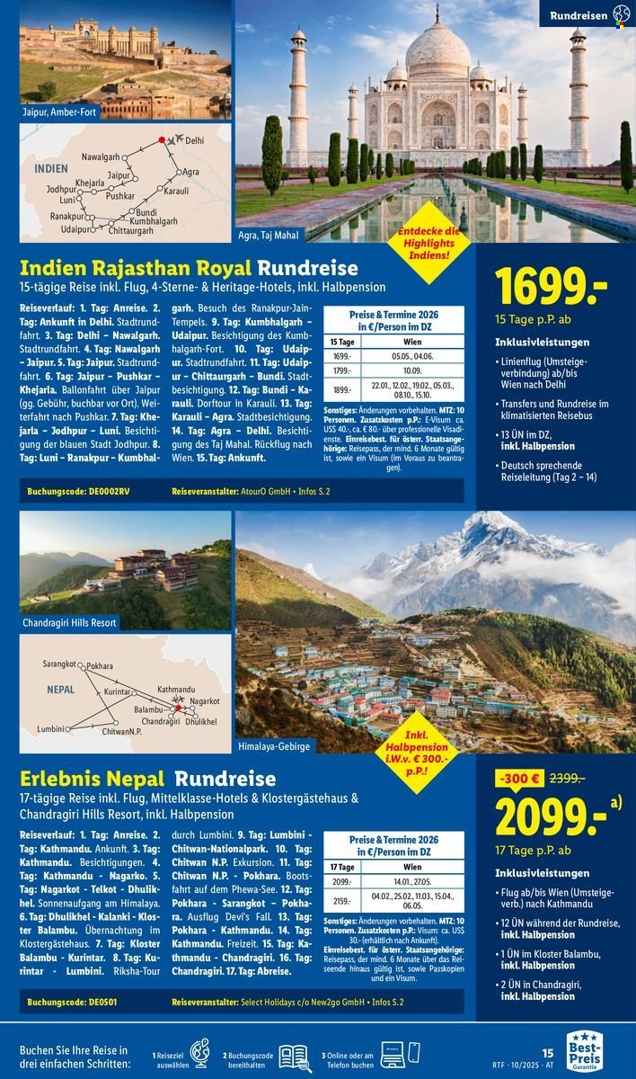 LIDL Flugblatt - Reisen - Oktober/November Reise-Highlights (2025-10-13 - 2025-11-15)