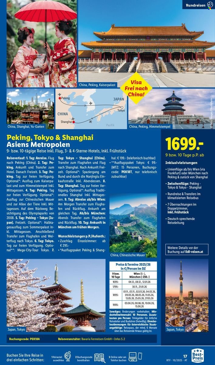 LIDL Flugblatt - Reisen - Oktober/November Reise-Highlights (2025-10-13 - 2025-11-15)