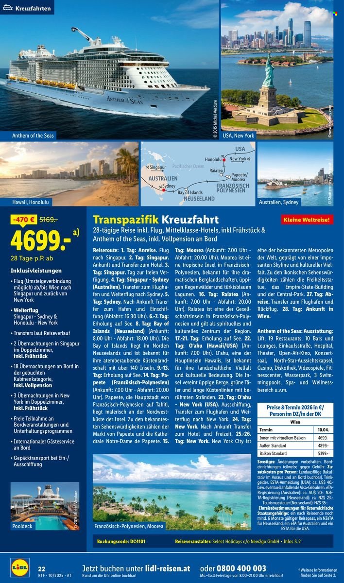 LIDL Flugblatt - Reisen - Oktober/November Reise-Highlights (2025-10-13 - 2025-11-15)