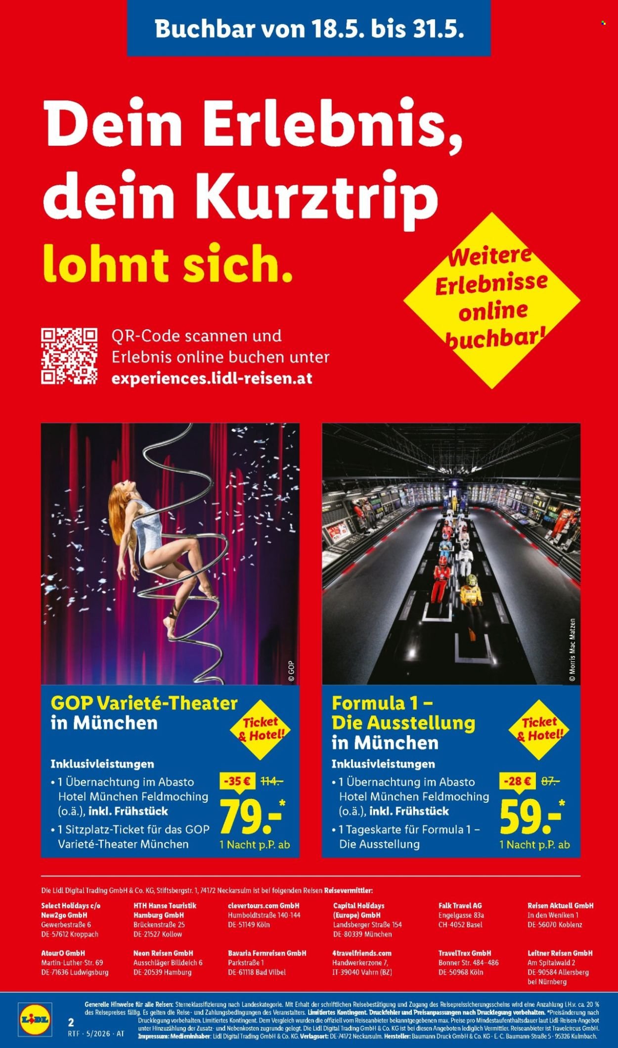 LIDL Flugblatt - Mai/Juni Reise-Highlights