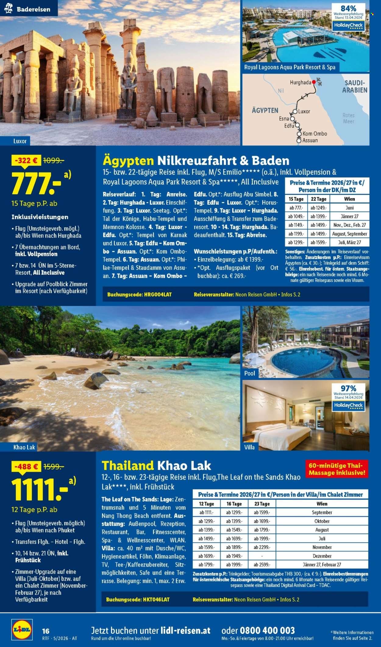 LIDL Flugblatt - Mai/Juni Reise-Highlights
