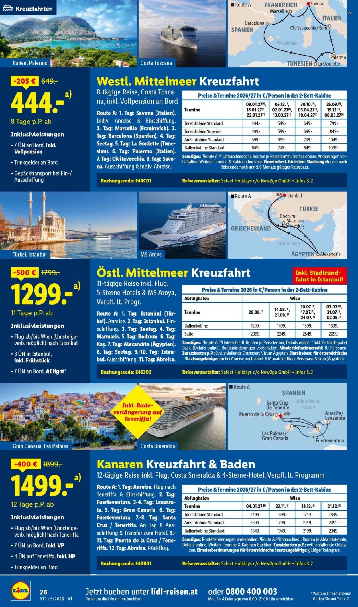 LIDL Flugblatt - Mai/Juni Reise-Highlights