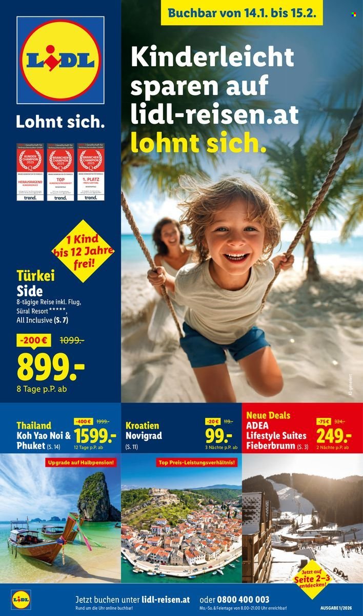LIDL Flugblatt - Jänner/Februar Reise-Highlights