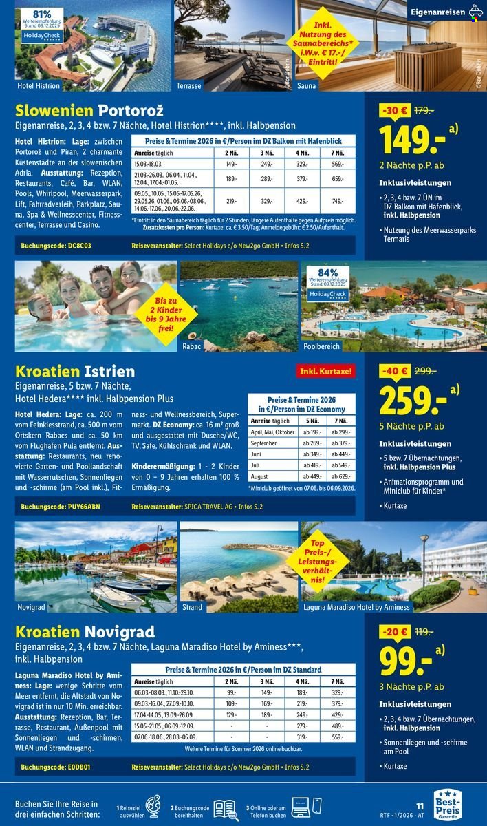 LIDL Flugblatt - Jänner/Februar Reise-Highlights