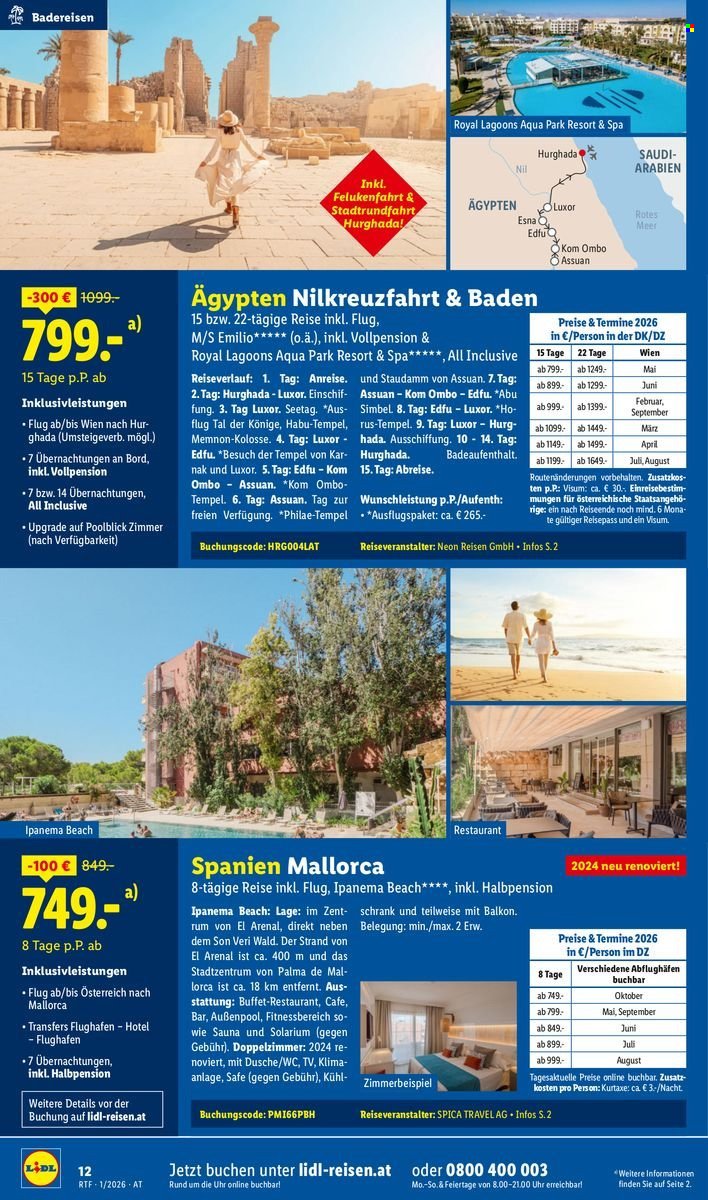 LIDL Flugblatt - Jänner/Februar Reise-Highlights
