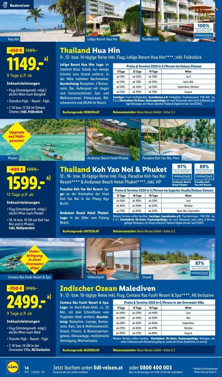 LIDL Flugblatt - Jänner/Februar Reise-Highlights