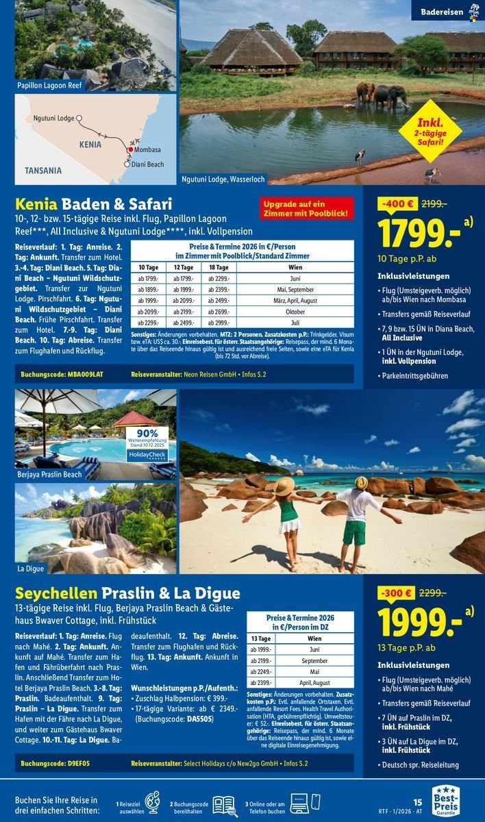 LIDL Flugblatt - Jänner/Februar Reise-Highlights