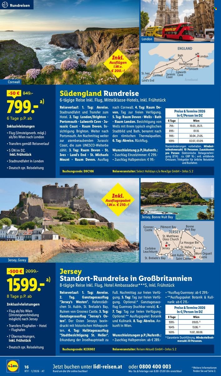 LIDL Flugblatt - Jänner/Februar Reise-Highlights