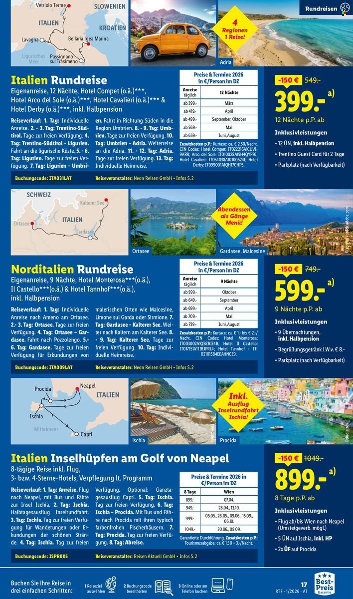 LIDL Flugblatt - Jänner/Februar Reise-Highlights
