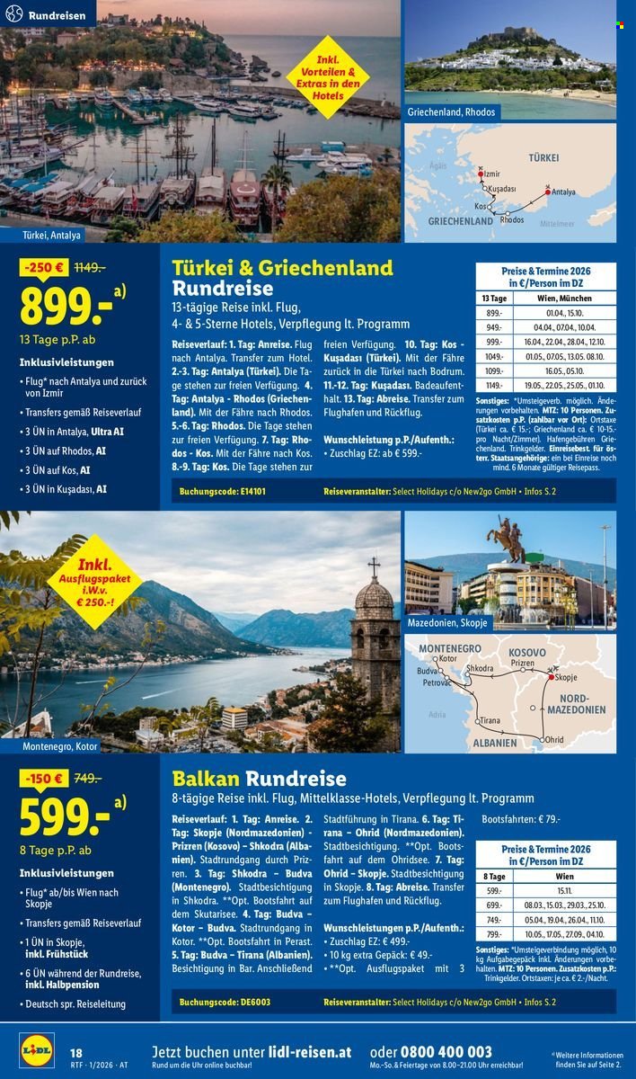 LIDL Flugblatt - Jänner/Februar Reise-Highlights
