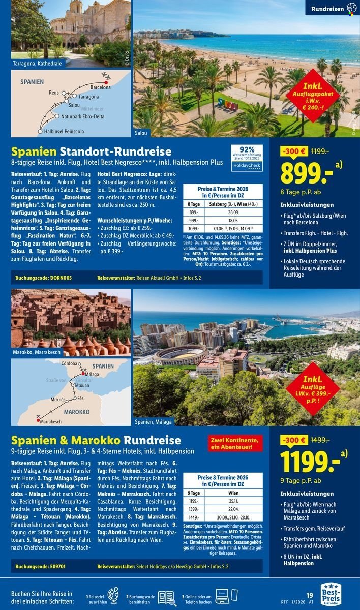 LIDL Flugblatt - Jänner/Februar Reise-Highlights