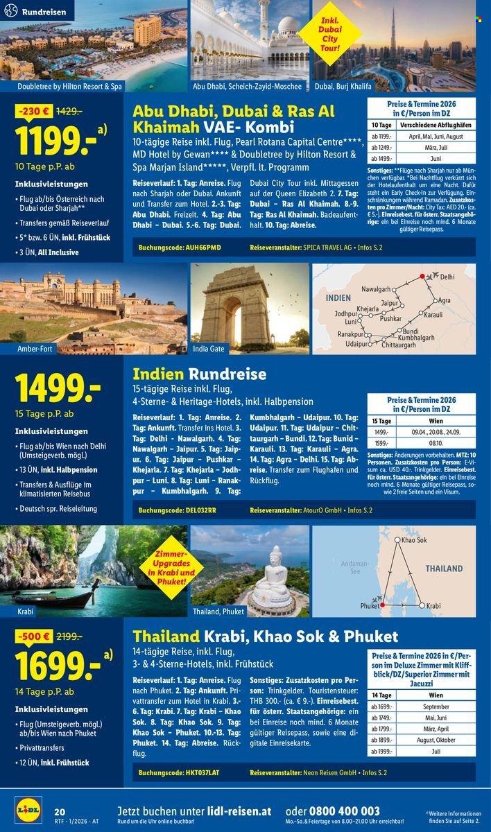 LIDL Flugblatt - Jänner/Februar Reise-Highlights