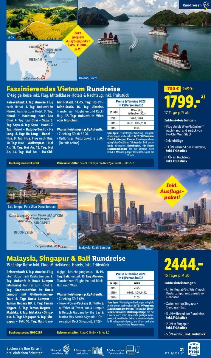 LIDL Flugblatt - Jänner/Februar Reise-Highlights