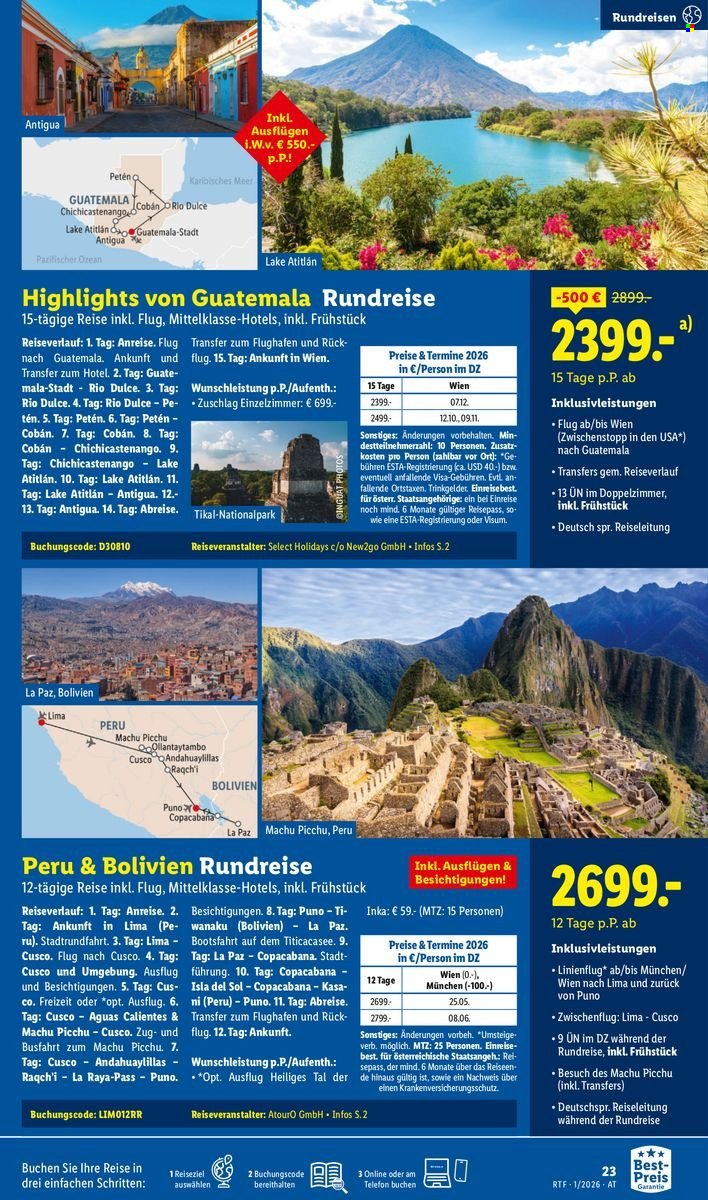 LIDL Flugblatt - Jänner/Februar Reise-Highlights